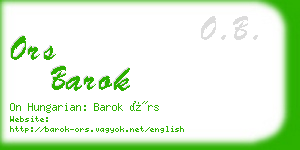 ors barok business card